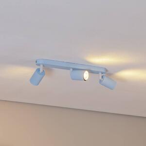 TK Lighting Faretto da soffitto Livia, azzurro, 52 cm, a 3 luci, metallo, GU10