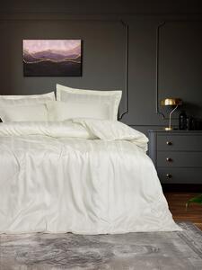 Smart Bambu Saten Matrimoniale Set Copripiumino Stripe Ecru