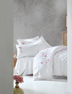 3D Ricamato Saten Matrimoniale Set Copripiumino - Perla