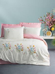 Ricamato Ranforce Matrimoniale Set Copripiumino Delbin Rosa