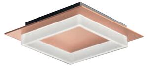 Plafoniera Contemporanea Square Metallo Oro Rosato Led 48W