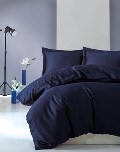 Elegant Saten Matrimoniale Set Copripiumino - Blu navy