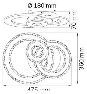 Wofi 11791 - Plafoniera LED dimmerabile RIO LED/24,5W/230V 3000K
