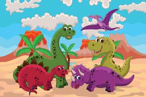 Quadri mondo dei dinosauri