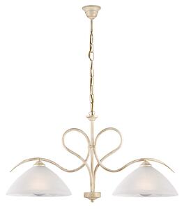 Lampadario Rustico Miranda 2 Luci Avorio e Bianco LuceArt Classic