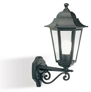 Applique Per Esterno 1 Luce In Alto In Alluminio Nero E27 Esagonale