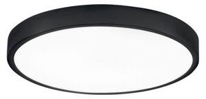 Plafoniera led domo in alluminio e acrilico nero 24w 2700lm 4000k 2