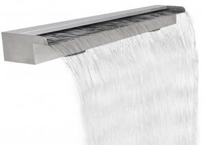 Fontana a Cascata per Giardino Rettangolare Acciaio Inox 120 cm