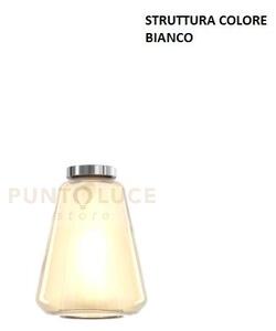 Plafoniera bianco vetro gamma ambra 1176bi-pl1 gamma-am