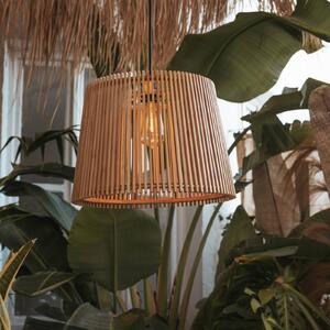 Newgarden Lampada a sospensione Okinawa, color legno, bambù, IP44 dimmerabile, Legno chiaro, Legno, Scandinavo