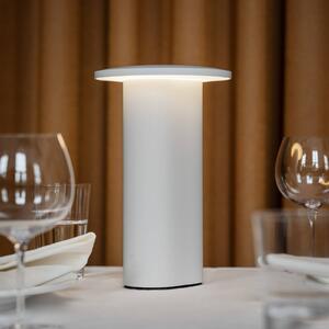 FRITZ HANSEN Lampada da tavolo a LED Solae, dimmerabile, Bianco / Opale, Soggiorno / Sala da pranzo, Alluminio, Moderno, Lampada da tavolo LED