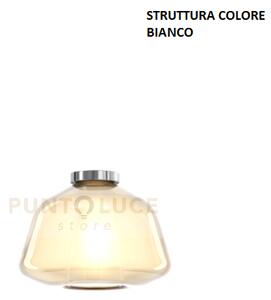 Plafoniera bianco vetro alpha ambra 1176bi-pl1 alpha-am