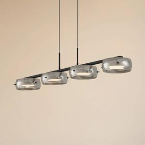 Lampada a sospensione in vetro Martis Lucande, dimmerabile, Nero, Soggiorno / Sala da pranzo, Vetro, Moderno, Lampada a sospensione