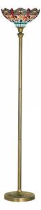 Piantana Tiffany Libellula Acciaio Ottone Multicolor 1 Luce E27