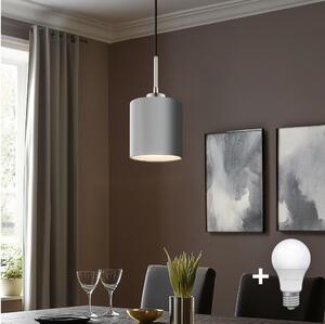 Eglo - Lampadario LED a sospensione con filo TUNJA 1xE27/60W/230V grigio