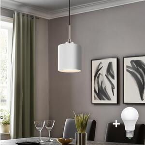 Eglo - Lampadario LED a sospensione con filo TUNJA 1xE27/60W/230V bianco