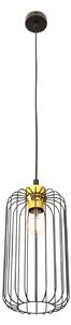 Sospensione Minimal Industrial Donar 1 Luce Nera E Oro