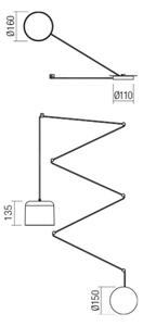 Redo 01-1821 - Lampadario a sospensione con filo DODO 1xE27/15W/230V ragno bianco