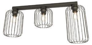 Plafoniera Minimal Industrial Njoror 3 Luci Lineari Nera
