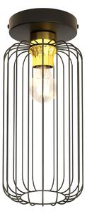 Plafoniera Minimal Industrial Njoror 1 Luce Nera E Oro
