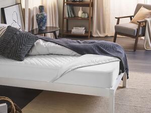 Proteggi materasso copri materasso trapuntato singolo 90 x 200 cm cotone japara bianco Beliani