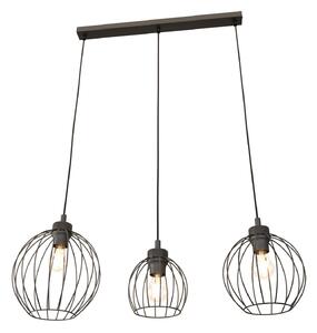 Sospensione Minimal Industrial Euryphaessa 3 Luci Lineari Nera