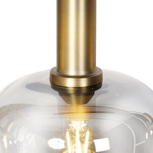 Lampada a sospensione di design nera con oro con vetro fumé 4 luci - Zuzanna