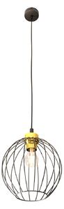 Sospensione Minimal Industrial Euryphaessa 1 Luce Nera E Oro