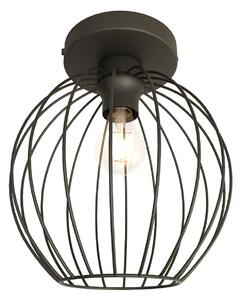 Plafoniera Minimal Industrial Orion 1 Luce Nera