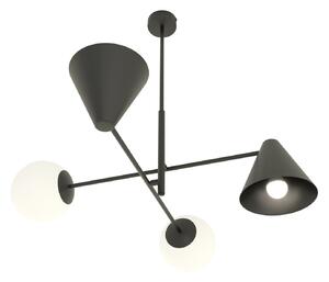 Plafoniera Moderna Industrial Nodens 4 Luci Nero