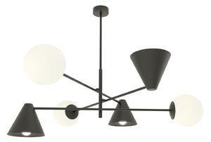 Plafoniera Moderna Industrial Nodens 6 Luci Nero