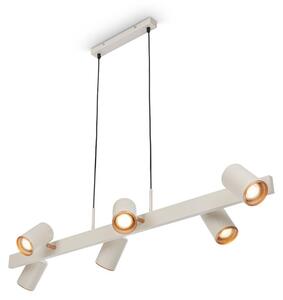 Briloner ERA Lampadario a sospensione, orientabile, attacco GU10, 6 luci, grigio chiaro, 110 x 24,9 x 120 cm