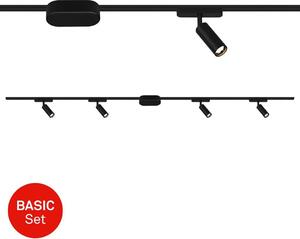 Sistema di binari Briloner Luxtrail, set iniziale, 4x spot LED, nero