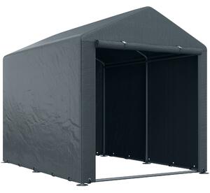 Outsunny Capanno Porta Attrezzi e Tenda Garage per Bici e Moto con Copertura Anti-UV, 1.6x2m, Grigio Scuro