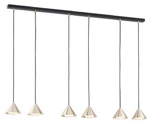 Sospensione Minimal Narayana 6 Luci In Acciaio Oro