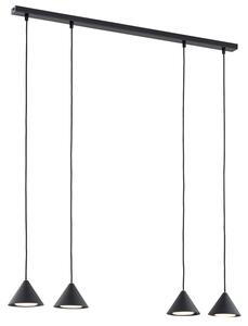 Sospensione Minimal Narayana 4 Luci In Acciaio Nero
