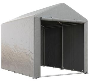 Outsunny Capanno Porta Attrezzi e Tenda Garage per Bici e Moto con Copertura Anti-UV, 1.6x2m, Grigio Chiaro