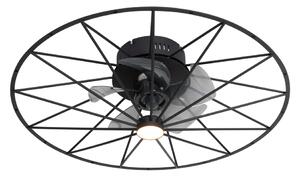 Ventilatore a soffitto nero incl. LED con telecomando - Yaran