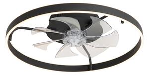 Ventilatore A Soffitto Con LED 50 Cm – 88W Telecomando – Luci E Velocità Regolabili – Nero