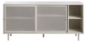 Cassettiera bassa in metallo bianco con ante scorrevoli 160x75 cm Veep - Unique Furniture