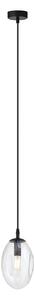 Sospensione Minimal 1 Luce Pendragon Acciaio Nero E Vetro Trasparente