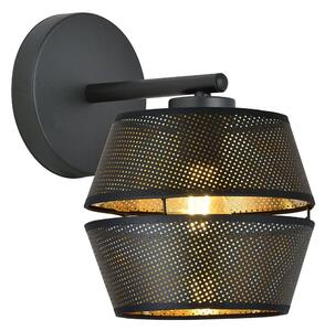 Applique Contemporanea 1 Luce Lothbrok In Metallo Nero E Oro