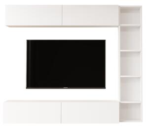 Mobile TV Sospeso Con Ripiani Laterali E Modulo Superiore Zen Bianco