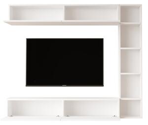 Mobile TV Sospeso Con Ripiani Laterali E Modulo Superiore Zen Bianco