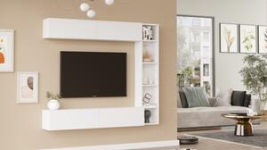 Mobile TV Sospeso Con Ripiani Laterali E Modulo Superiore Zen Bianco