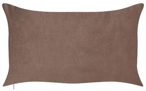 Set di 2 cuscini in cotone marrone ricamati con motivo a strisce 35 x 60 cm morbida imbottitura Beliani