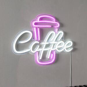 STAR TRADING Applique a LED Coffee, rosa/bianco, plexiglas, 40 x 30 cm USB