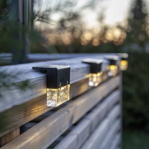 STAR TRADING Lampada LED solare Bubbly Fence, nero, plastica, set di 4 pezzi