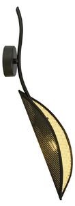 Applique Nordica 1 Luce Marte In Acciaio Nero Oro