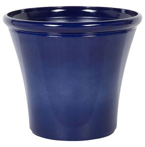 Vaso per piante Fioriera in fibra di colore blu navy solido Argilla lucida resistente all'esterno 46 x 40 cm per tutte le stagioni Beliani